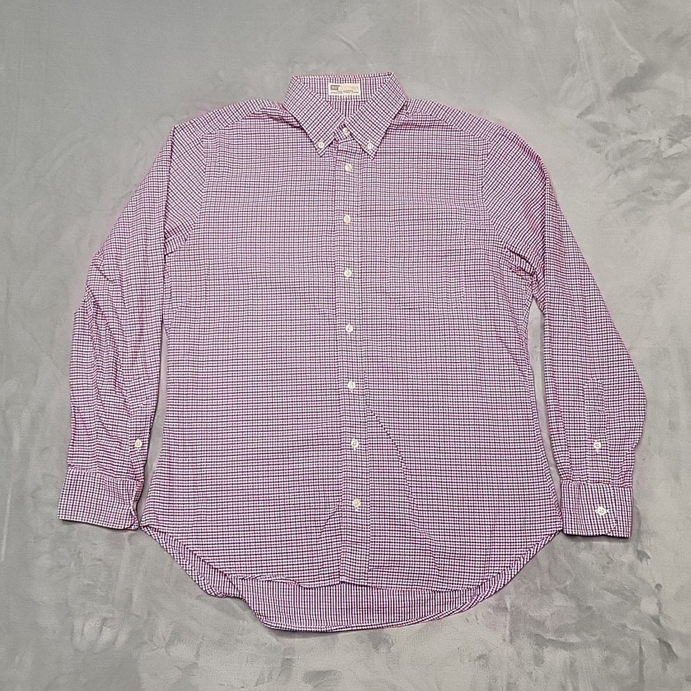 Gitman Bros Shirt Mens Large Red Blue Check Kashmyl Button Down Made In USA